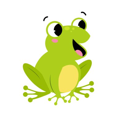 Green Frog with Protruding Eyes Sitting and Quacking Vector Illustration vector Green Frog with Protruding Eyes Sitting and Quacking Vector Illustration vector