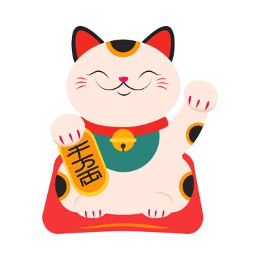 Japon Maneki Neko, Japon Şans ve Zenginlik sembolü, Geleneksel Beyaz Kedi Oyuncak Bebek Çizgi Film Biçimi