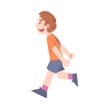 Komik Çizgi Film Tarzı Vektör İllüzyonu Olan Sevimli Küçük Kız