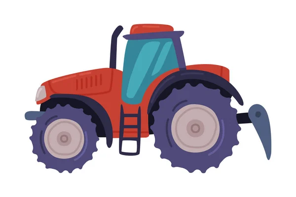 Trator, trabalho de campo Heavy Agricultural Machinery Cartoon Vector Ilustração — Vetor de Stock