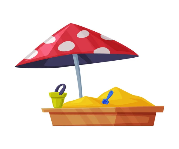 Équipement de terrain de jeu avec Sandpit ou Sandbox Illustration vectorielle — Image vectorielle