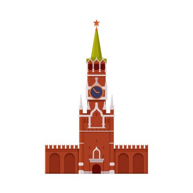 Kremlin Kulesi Ünlü Şehir Tarihi, Seyahat ve Turizm Sembol Vektörü İllüstrasyonu Olarak