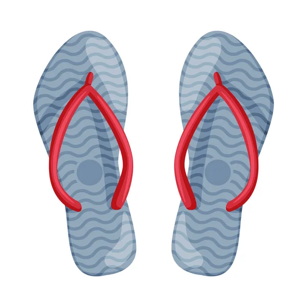 Pair of Flip Flops as Summer Footwear and Travel and Tourism Attribute Vector Illustration — 스톡 벡터