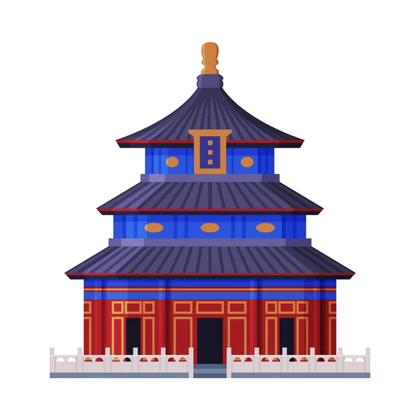 Temple of Heaven as Famous City Pamětihodnosti a Cestovní a turistické symboly Vektorové ilustrace — Stockový vektor