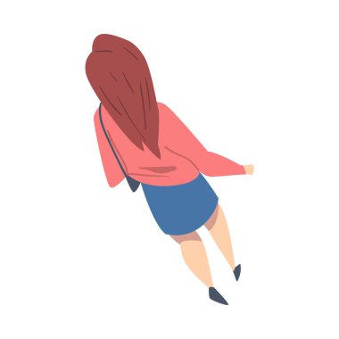 Go and Walking Woman Karakter Vektörü İllüstrasyonunun En İyi Görünümü