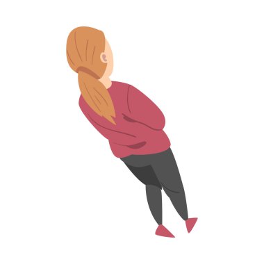 Go and Walking Woman Karakter Vektörü İllüstrasyonunun En İyi Görünümü