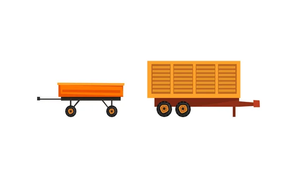 Set de mașini agricole grele Ilustrație vectorială plat — Vector de stoc