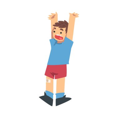 Küçük Korkak Çocuk Vektör İllüzyonundan Korkuyor