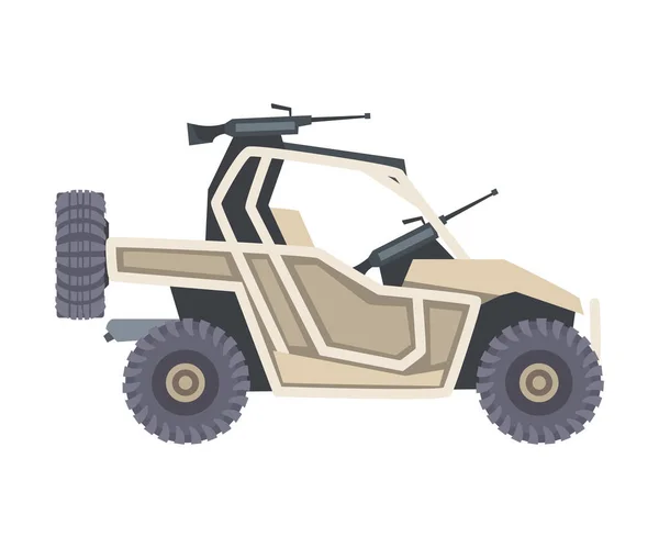 Military Car as Transportation Vehicle Used in Army for Carrying Armed Forces Vector Illustration — Stock Vector