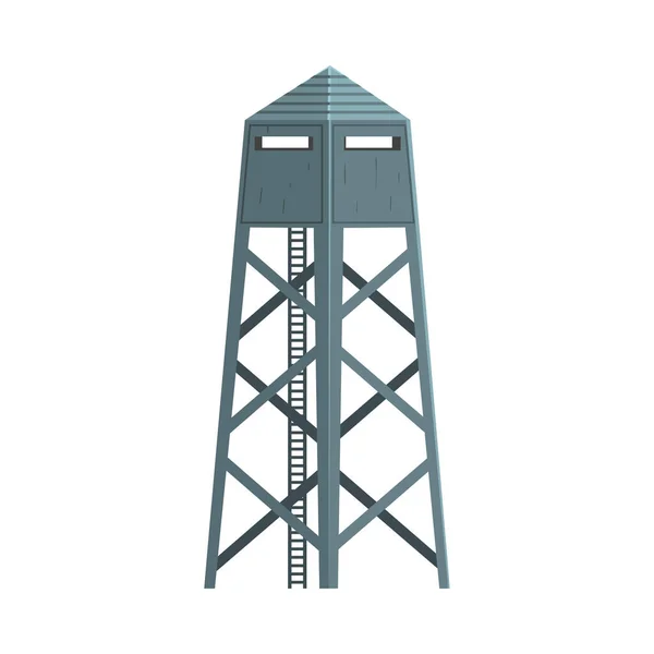 Höga militära observationstornet som struktur som används i armén vektor illustration — Stock vektor