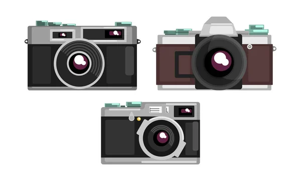 Camera as Optical Instrument for Capturing Image Vector Set — Stock Vector