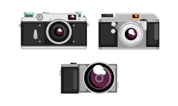 Camera as Optical Instrument for Capturing Image Vector Set — Stock Vector