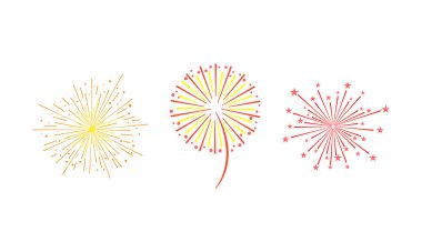 Havai fişek seti, Kartın Parlak Dekorasyonu, Kutlama Sancağı, Mutlu Yıllar Kutlaması, Yıldönümü, Festival Çizgi Film Gösterimi