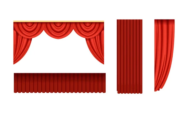 Theatrical opera hall decoration Cartoon Vector Illustration on White Background — Stock Vector