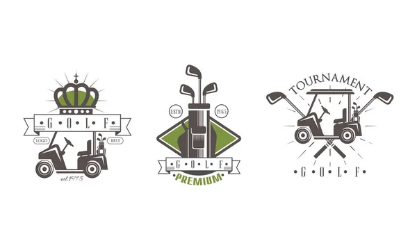 Golf Tournament Logo Set, Golf Club, Sport Championship Badges Vector Illustration — Stock Vector