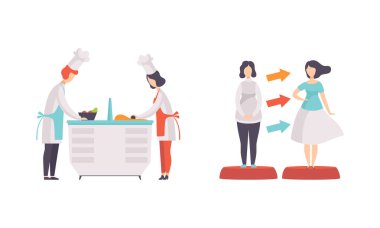 TV şovuna katılan insanlar, Yemekleri Hazırlayan Şefler, TV Stüdyosu Çizgi Film Gösterisinde Kız Kanalı