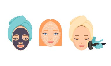 Cilt Bakımı ve Kozmetik Tedavi: Sarılı Havluyla Kadın Başı, Dermal İşlem Vektörü Belirledi