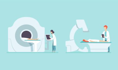 Doktor Terapist Muayene Hasta Vektörü ile Tıbbi Sağlık Kontrolü