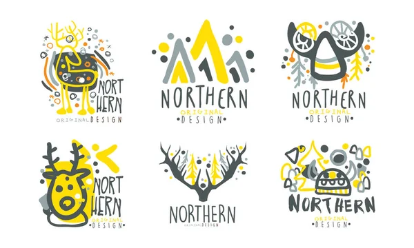 Northern Logo Original Design Template with Fancy Shapes Vektorkészlet — Stock Vector