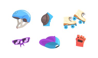 Kask ve Kneepad Vektör Ayarlı Patenli Özellikler