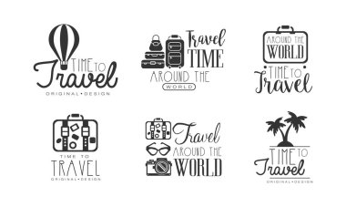 Paketli Çanta Vektörü Ayarlı Orijinal Tasarım Süresi