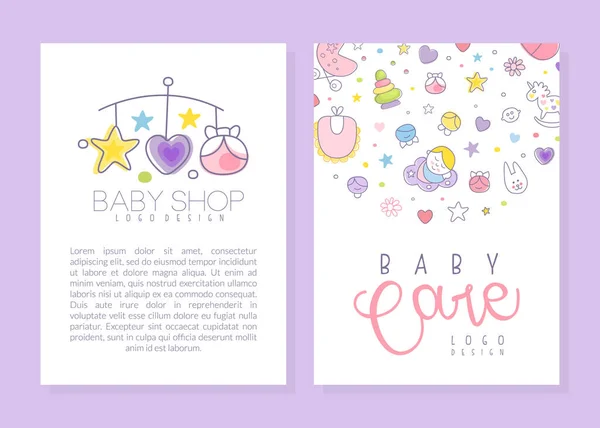 Schattige Baby Care Poster Sjabloon met Copyspace Vector Illustratie — Stockvector