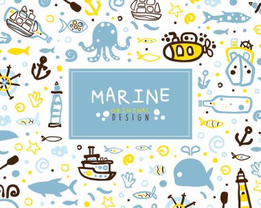 Denizci Orijinal Tasarım Sancağı, Poster, Kart, Arkaplan Şablonu Kusursuz Desen Tasarım Vektörü ResimleriComment