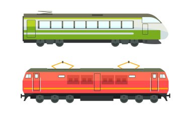 Demiryolu Araçları Ayarlandı, Lokomotif ve Yolcu Vagonunun Yan Görünümü