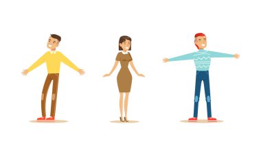 Mutlu İnsanlar, Neşeli Adam ve Kadın Eğlenceli Çizgi Film Gösterimi