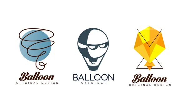 Balão Original Logo Design Set, Modern Abstract Identity Brand Company Badges Vector Illustration — Vetor de Stock