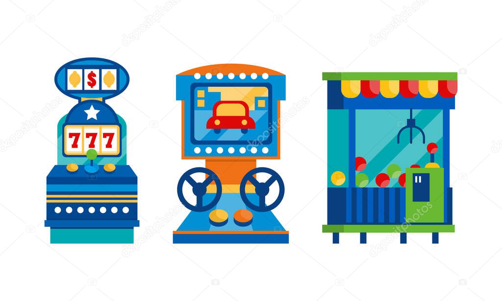 ✓ Set of Retro Gambling Slot Machines Cartoon Vector Illustration on White Background. premium vector in Adobe Illustrator ai ( .ai ) format, Encapsulated PostScript eps ( .eps ) format