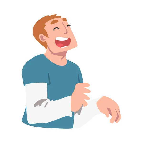 Smějící se mladý muž baví, Portrét Happy Guy Cartoon Vector Illustration — Stockový vektor