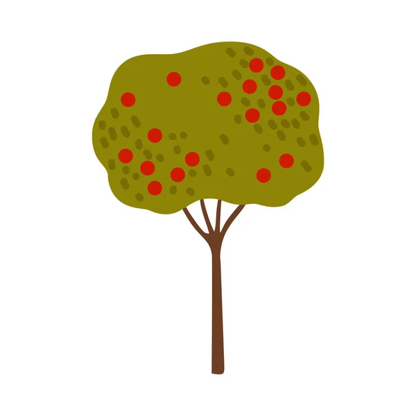 Farm Green Apple Tree as Rural Landscape Element Εικονογράφηση διάνυσμα — Διανυσματικό Αρχείο