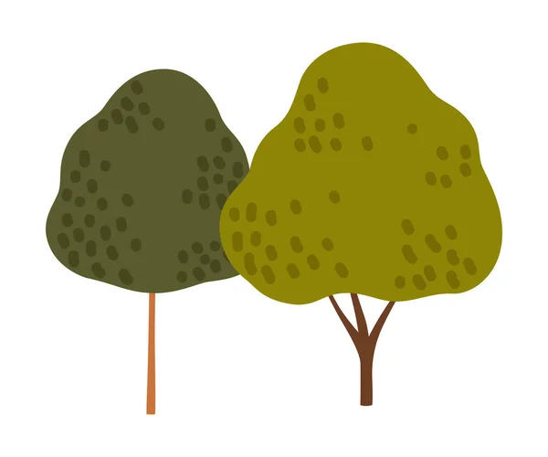 Gård Gröna Trädet som Landskap Element Vektor Illustration — Stock vektor