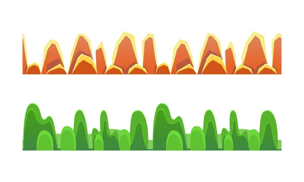 Plateformes fantastiques pour l'interface de jeu mobile Set, Conception d'environnement de jeu Illustration vectorielle de bande dessinée — Image vectorielle