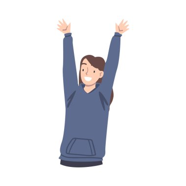 Gülümseyen Kız Elleri Kalkık, Neşeli Kız Eğleniyor ya da Başarılı Çizgi Filmin Çizgi Filmlerini Çiziyor