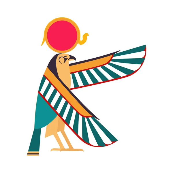 Horus als altägyptische Gottheit der Sonne und Ägyptens Symbolvektorillustration — Stockvektor