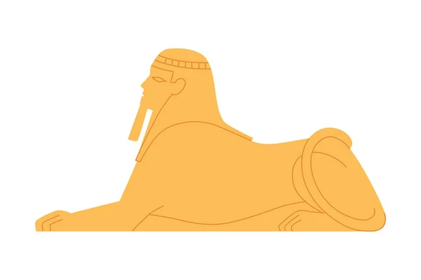 Das alte Ägypten Sphinx Sand Statue Seitenansicht Vektor Illustration — Stockvektor