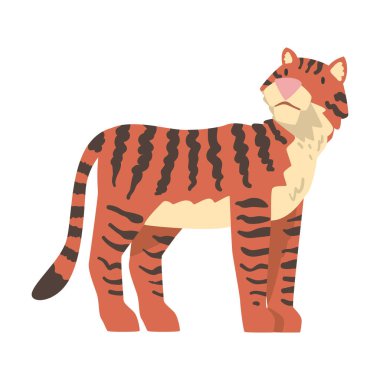 Kaplan Afrika Hayvanı, Vahşi Yırtıcı Orman Hayvan Çizgi Filmi Vektör Çizimi