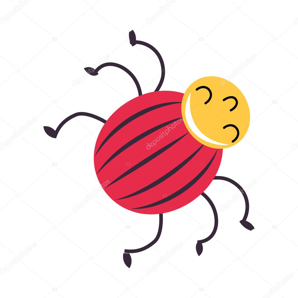 Cute Funny Colorado Beetle Insect, Lovely Colorful Creature Cartoon Vector Illustration