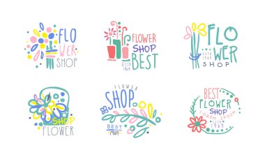 En İyi Çiçekçi Logosu Dekorasyonu, Çiçekçi Butiği, Çiçek Stüdyosu Vektör İllüstrasyonu