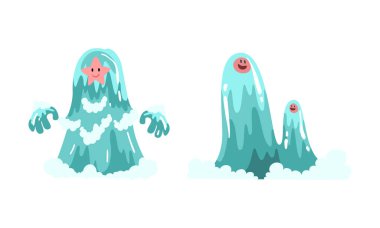 Fantastik Element Yaratık Vektörü Seti Olarak Su Sıçratma