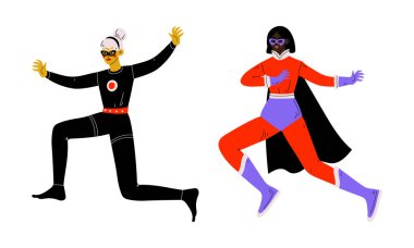 Süper Kahraman Kadın Karakteri Görünmezlik Giyen Süper Güç Vektörü