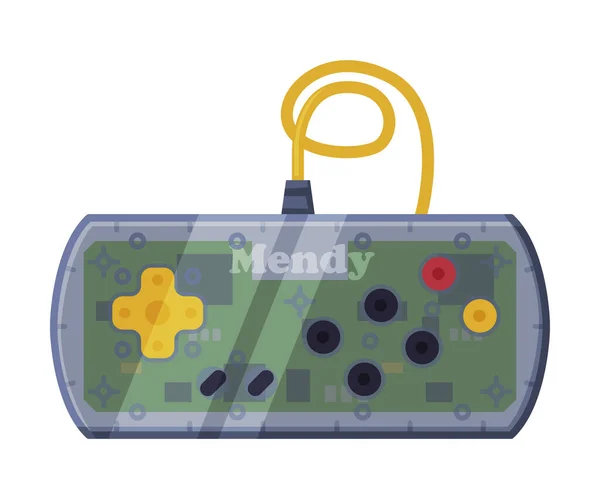 Video Game Controller, Joystick of Modern Game Console, Video Game Players Accessory Device Rajzfilm vektor Illusztráció — Stock Vector