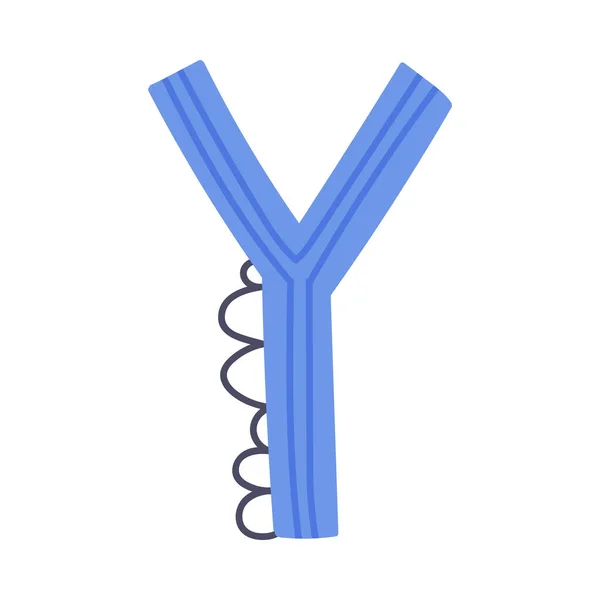 Illustrazione del vettore di Y della lettera ornamentale del capitale dell'alfabeto di Dino — Vettoriale Stock