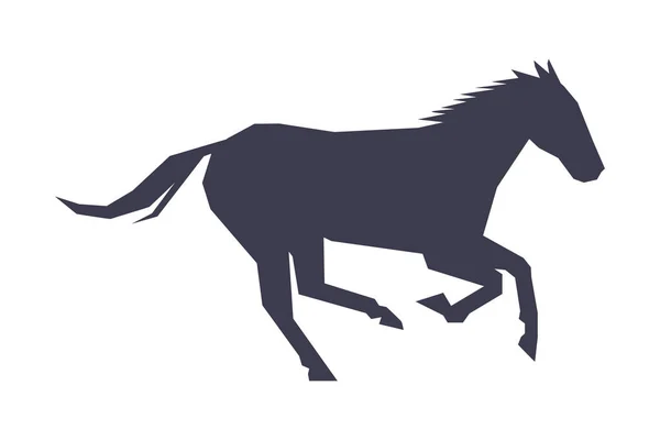 Graceful Racing Horse Silhouette, Derby, Equestre Sport Vector Illustrazione — Vettoriale Stock