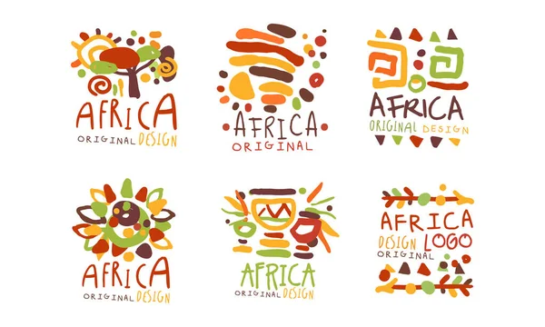 Oryginalny zestaw wektorowy do projektowania logo lub odznak afrykańskich — Wektor stockowy