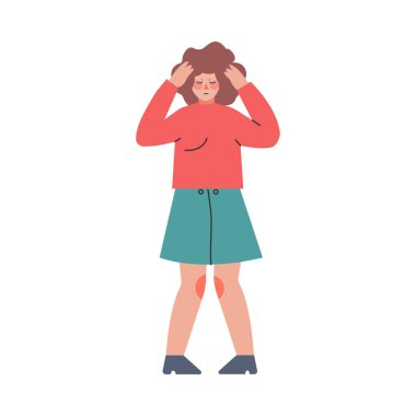 Bilgiyi Durdurmak için Kulaklarını Kapayan Kadın Gürültüsü, Sahte Haberler, Yanlış bilgilendirme Çizgi Filmi Vektör İllüstrasyonu