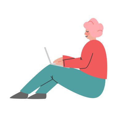 Laptop Bilgisayarlı Adam Sahte Haberler ve Yanlış Bilgiler, Yanlış Bilgiler ve Propaganda Çizgi Filmi Vektör İllüstrasyonu Yayıyor