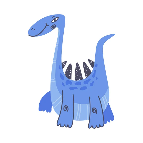 Grappig Spiked Dinosaurus als schattig prehistorisch schepsel en komische Jurassic Predator Vector Illustratie — Stockvector